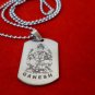 Ganesh Hindu God tag Necklace Pendant With 22" Inch Chain Free Shipping