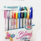 Hauser Bling Glitter Gel Pen  (Pack of 10, Multicoloured) Free Shipping