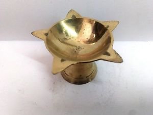 Religious Oil Lamp Brass Hindu Puja Aarti Diya Laxmi Diwali Temple Deepak Light