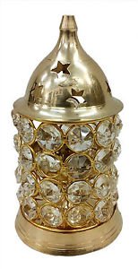 Brass Akhand Diya Diamond Crystal Deepak Dia Akhand Jyot , Magical Lantern Brass