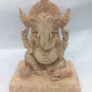 9" Wood Ganesha Ganesh Idol Wooden Statue God Elephant Hindu Lord Figurine+Shipp