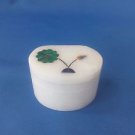 Jewelry box Floral White Marble inlay work 2"x1.5x1 trinket box Free Shipping $$