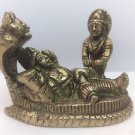 Rare GOD Vishnu Lakshmi Laxmi on Serpent Brass Sculpture Hindu Statue Figure