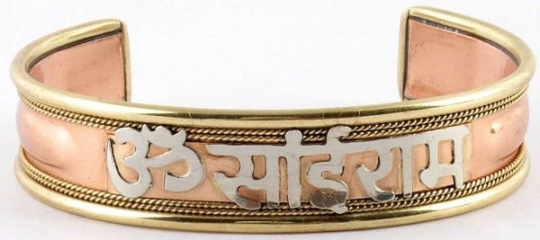 Men Style Om Sairam Openable Brown Copper Half Kada Kada For Men And Women+ SHIP