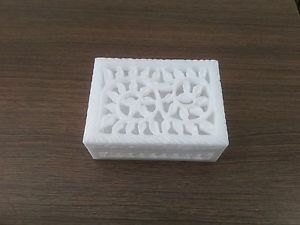 4"x3"x1" Marble Ring Jewelry Box Floral jali work Art Free Shipping1