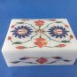 4"x3x1.5 Marble Jewelry Box handmade White stone art & crafts for gift free Ship