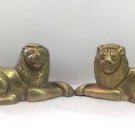 Set Of 2 Sitting Lion Collectable Brass Statue figurine LION 1.5 H x 3" W decora