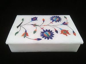 6"x4"x1" Marble Ring Jewelry Box Floral Design Inlay work Art Free Shipping1