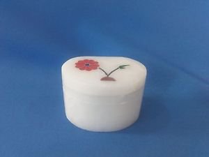Whie Marble Inlay Work Jewelry box  2"x1.5x1 Inch Size Free Shipp1