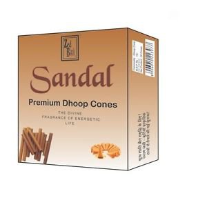 60gm Sandal Incense Cones Sticks Pure NaturaI Dhoop India Religious Temple Pooja