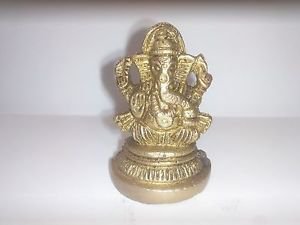 Small Brass Lord Ganesha Statue Home Decor Religious India Art Idols Sculpture