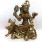 Lord Shiva Seated on His Mount Carrier Nandi - Fine Brass Figurine Statue + Ship