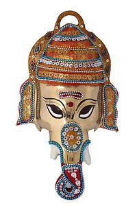 10"  Hanging Ganesh Brass Made Colorful Finish Statue Sculpture For Home decor