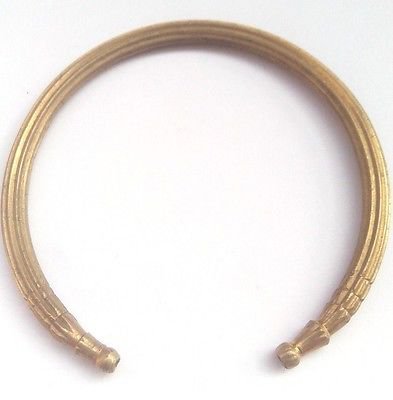 Brass Cuff  cratched Rounded Bracelet  Wristlet Cuff Kada Kadaa Band Good Luck