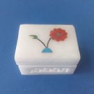 Floral White Marble Jali+ inlay work jewelry box,trinket box Store ring,earrings