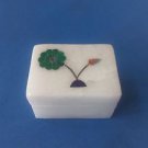 Jewelry Box Rare Handicraft White Marble Flora inlay work Home Decor Free Shipp1