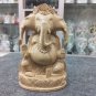 6"Three mukhi Wooden GANESH Statue Hand Carved Hindu Elephant God Religious idol