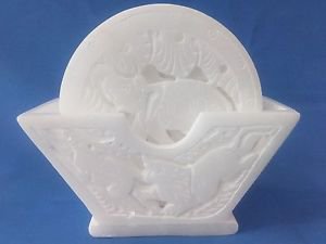 6 Pcs Italian Marble Tea Coffee Coaster Set Elephant Hand Carved home deco Gifts
