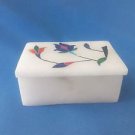 3"x2x1.5 Inch Marble Marvelous Jewelry Box Inlay Work HANDMADE FLORAL ART + Ship