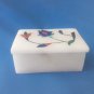 3"x2x1.5 Inch Marble Marvelous Jewelry Box Inlay Work HANDMADE FLORAL ART + Ship