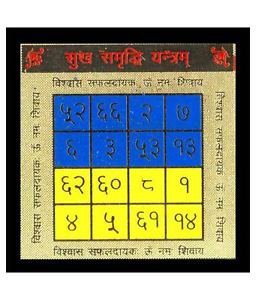 Sukh Samridhi Yantra Gold Plated Vastu Hindu Yantra RELIGIOUS DIWALI GIFT + Ship