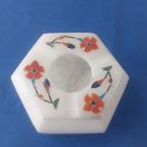 Octagon Marble floral inlay work Ashtray Cigar Cigarette Ash Man Gift Free Shipp