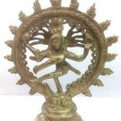 Hindu Lord Shiva Nataraja Statue Lord of Dance Brass Metal Miniature Figure Deco