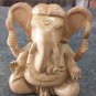 6" Wooden GANESH Statue Hand Carved Hindu Elephant God India Lord+Free Shipping$