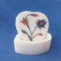 Gorgeous Heart Shape White Marble Jewelry Storage Box Real Gem Inlay Work Box $$