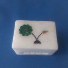 Floral White Marble Jali+ inlay work Square Shape jewelry box,trinket box + Ship