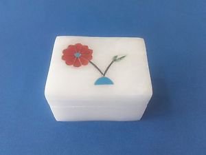 Unique White Marble inlay work Square Shape jewelry box,trinket box + Free Shipp