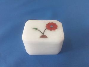 Delicate White Marble inlay work jewelry box,trinket box for rings earrings Etc.