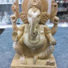 8" Wooden GANESH Statue Hand Carved Hindu Elephant God India Lord+Free Shipping$