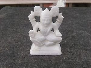 4" White Marble Goddess Laxmi Statue Wealth & Beauty Art Traditional Deco Gifts1
