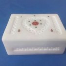 4"x3x1.5" Marble Jewelry Ring Box Rare Inlay Marquetry Mosaic Deco Gift Art+Ship