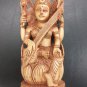 6" Rare Hindu Goddess Sarasvati Statue wooden Maa Mata Saraswati Free Shippng $