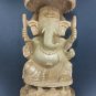8" Wooden GANESH Statue Hand Carved Hindu Elephant God India Brown Lord idol