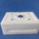 4"x3x1.5"Italian Marble Jewelry Storage Box Inlay + Heart Jali Work Arts+ Shipp