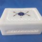 4"x3x1.5"Italian Marble Jewelry Storage Box Inlay + Jali Work Arts and Crafts