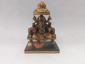 9 Hand Painted Beautiful Looking 6" Idol Lord of Success WoodenGanesh HomeDecor