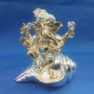 Awesome Silver Plated Lord Ganpati 4"Hindu God Puja Idol Ganesh Home Decor+Shipp