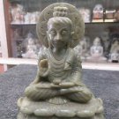 6"New green gorara Marble Buddha Statue Sculpture Handmade Rare Statue Free Ship
