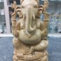 8" Wooden GANESH Statue Hand Carved Hindu Elephant God India Brown Lord+SHIPPING