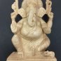 6" Wooden GANESH Statue Hand Carved Hindu Elephant God India Brown Lord+SHIPPING