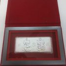 LAXMI GANESH SILVER FINISH  WHITE METAL SILVER PLATED COIN WITH BOX + SHIPPING