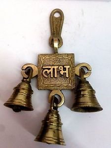 Vintage Brass Handmade Hanging Bells subh labh  Hindu  Door Home Decor Temple