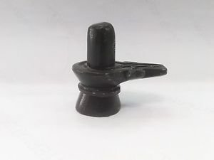 2" Black Marble Shiva Lingam Statue Shivling Handmade Hinduism worship Free Ship