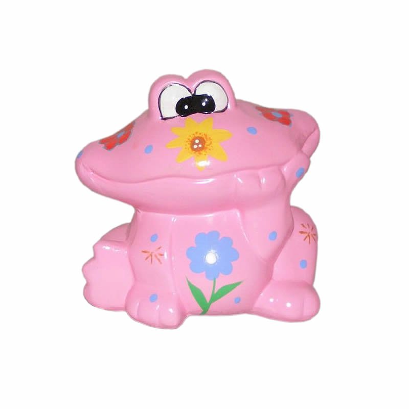 Pink Frog Ceramic Money Box