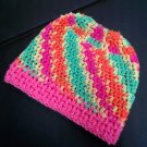 Neon Colored Messy Bun Beanie