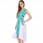 light blue lace white chiffon patchwork Asymmel daily casual work office party club dress WB009087